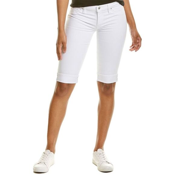Hudson Womens Amelia Cuffed Knee Denim Bermuda Short 24 White NWT $135 - Picture 5 of 7